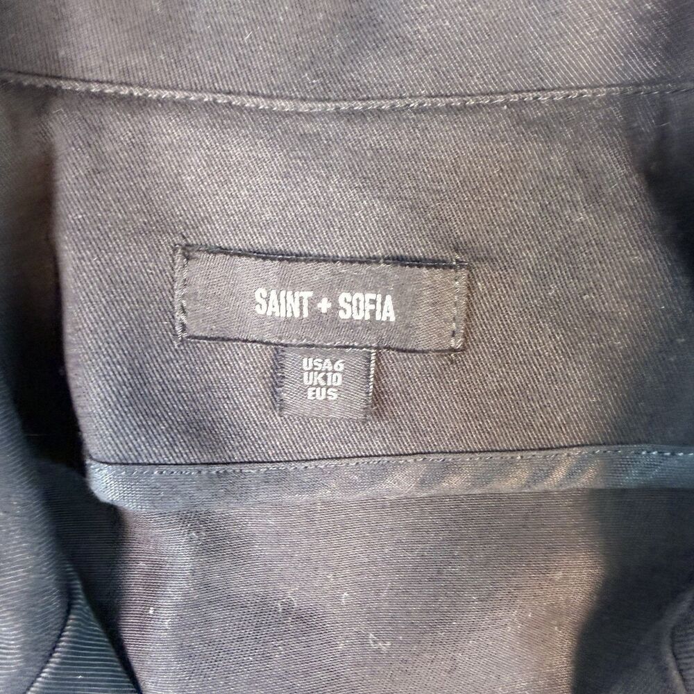 Saint + Sofia Blazer Jacket With Buttons, Black, … - image 4